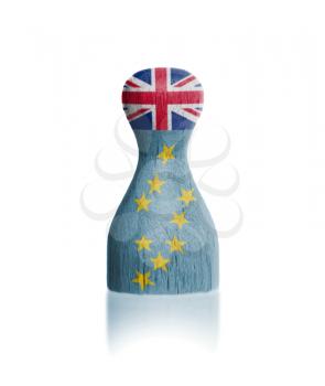 Wooden pawn with a painting of a flag, Tuvalu