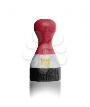 Wooden pawn with a painting of a flag, Egypt