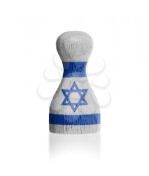Wooden pawn with a painting of a flag, Israel