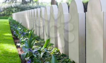 Rows of tombstones, old graves from World War II