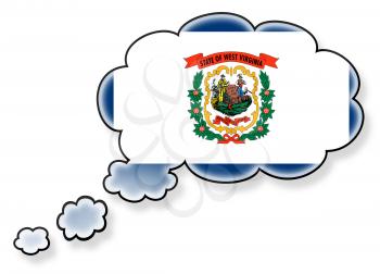 Flag in the cloud, isolated on white background, flag of West Virginia