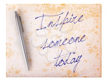 Old paper grunge background, white and brown - Inspire someone today