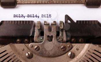 Vintage inscription made by old typewriter, 2015