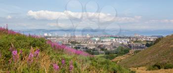 Panorama of Edinburgh from, modern and old fashioned