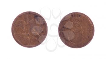 Front and back of a South African 10 cent piece