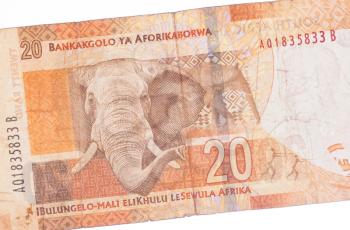 Twenty South African Rand, part of a banknote