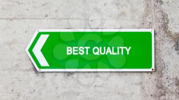Green sign on a concrete wall - Best quality