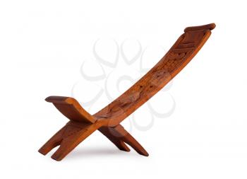 Unique wooden chair from Suriname, isolated on white