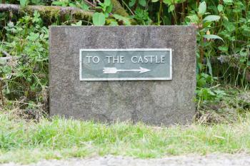 Tourist information, very old sign - To The Castle