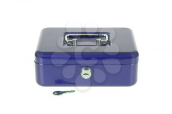 Blue moneybox isolated on a white background