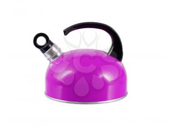 Purple kettle isolated on a white background