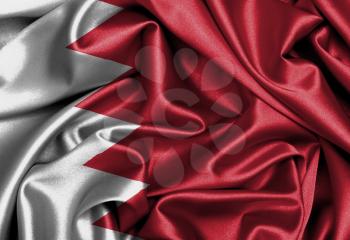 Satin flag, printed with the flag of Bahrain