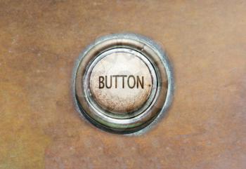Grunge image of an old button - button