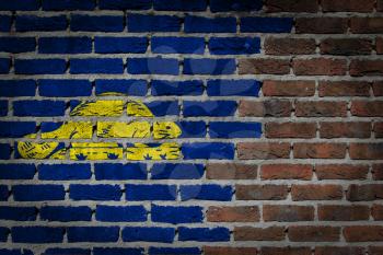 Dark brick wall texture - flag painted on wall - Oregon