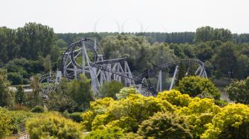 Rollercoaster ride in the middle of a forrest