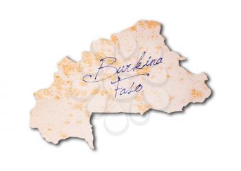 Old paper with handwriting, blue ink - Burkina Faso
