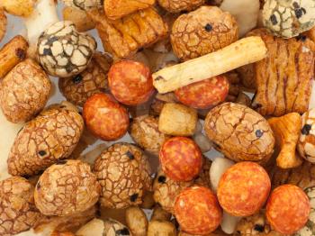 Mix of japanese rice nuts for background use