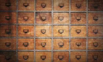 Apothecary wood chest with drawers, 30 drawers, vintage look