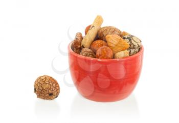 Mix of Japanese nuts in a small cup
