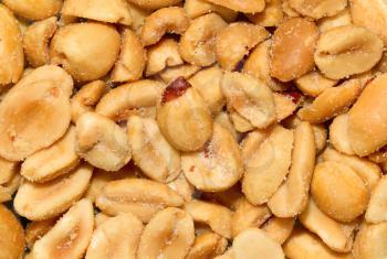 Stack of shelled peanuts, salted - Food background