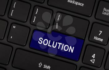 Close up of Solution laptop keyboard button
