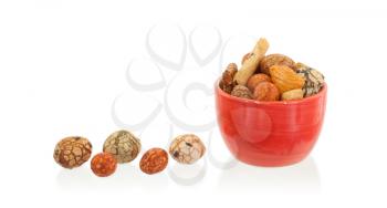 Mix of Japanese nuts in a small cup