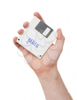 Floppy disk, data storage support, isolated on white - Games