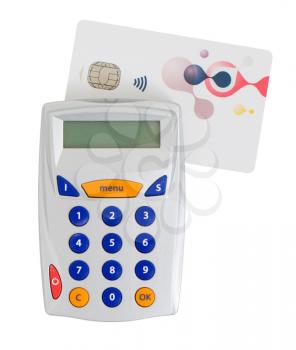 Banking at home, card reader for reading a bank card