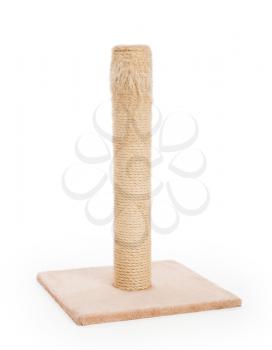 Cat scratching post, isolated on white background