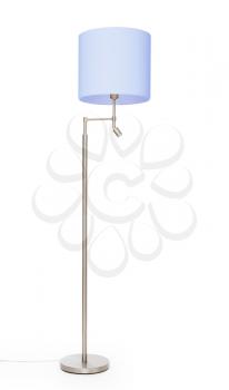Blue floor lamp, isolated on white background