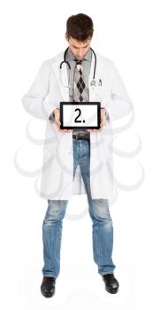 Doctor holding tablet, isolated on white - Number 2