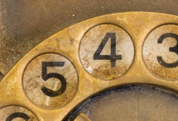 Close up of Vintage phone dial, dirty and scratched - 4
