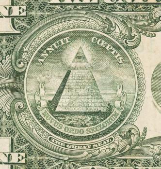 US one Dollar bill, close up photo, great seal