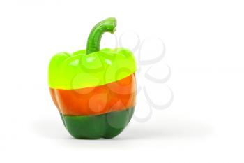 Neon colored pepper isolated on a white background