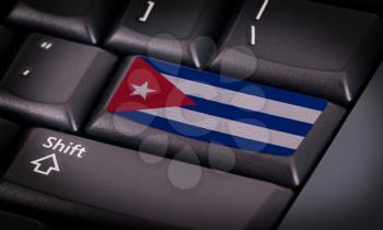 Flag on button keyboard, flag of Cuba