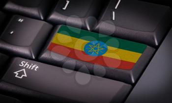 Flag on button keyboard, flag of Ethiopia