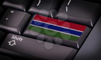 Flag on button keyboard, flag of Gambia