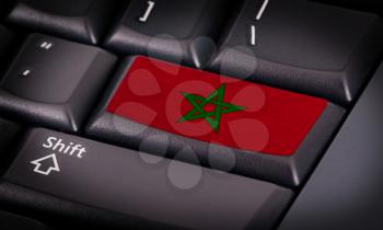 Flag on button keyboard, flag of Morocco