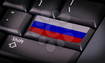 Flag on button keyboard, flag of Russia