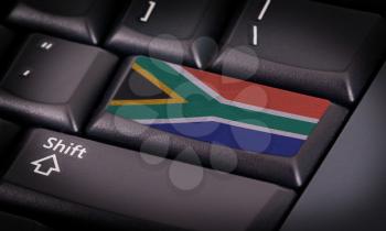 Flag on button keyboard, flag of South Africa