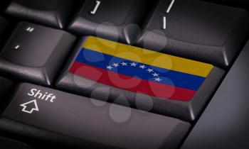 Flag on button keyboard, flag of Venezuela