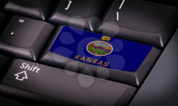 Flag on button keyboard, flag of Kansas
