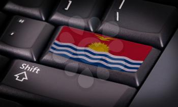 Flag on button keyboard, flag of Kiribati