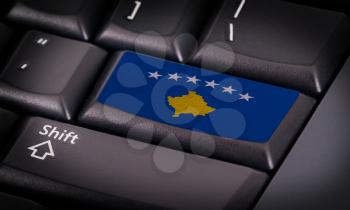 Flag on button keyboard, flag of Kosovo
