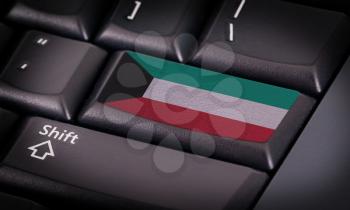 Flag on button keyboard, flag of Kuwait