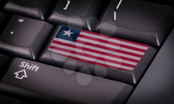 Flag on button keyboard, flag of Liberia