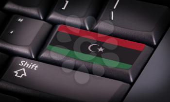Flag on button keyboard, flag of Libya