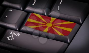 Flag on button keyboard, flag of Macedonia