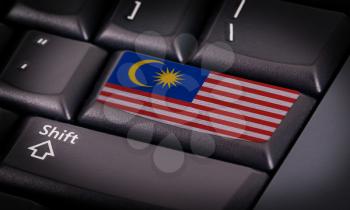 Flag on button keyboard, flag of Malaysia