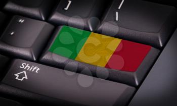 Flag on button keyboard, flag of Mali